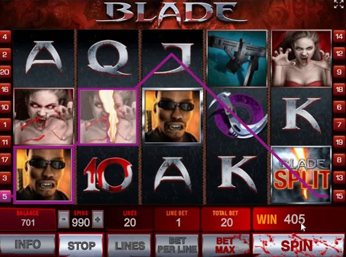 Blade slot machine by Playtech